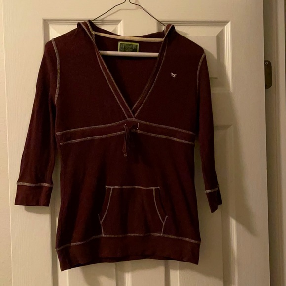 US Polo 3/4 Sleeve V-Neck Hoodie (L- fitted) - Picture 2 of 8